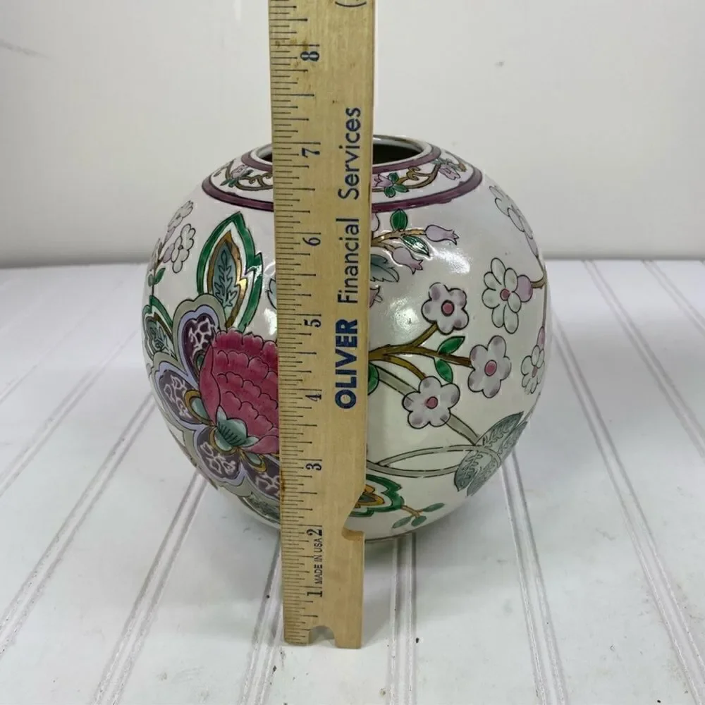 Pink Floral Ginger Jar Vase Vintage From JCPenney Exclusive